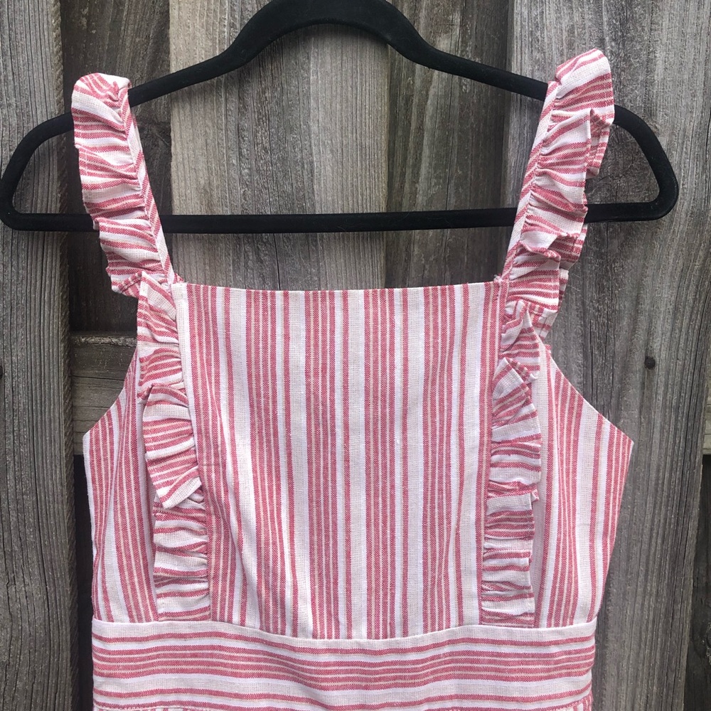 HYFVE striped cropped linen blend jumpsuit! - Picture 4 of 6
